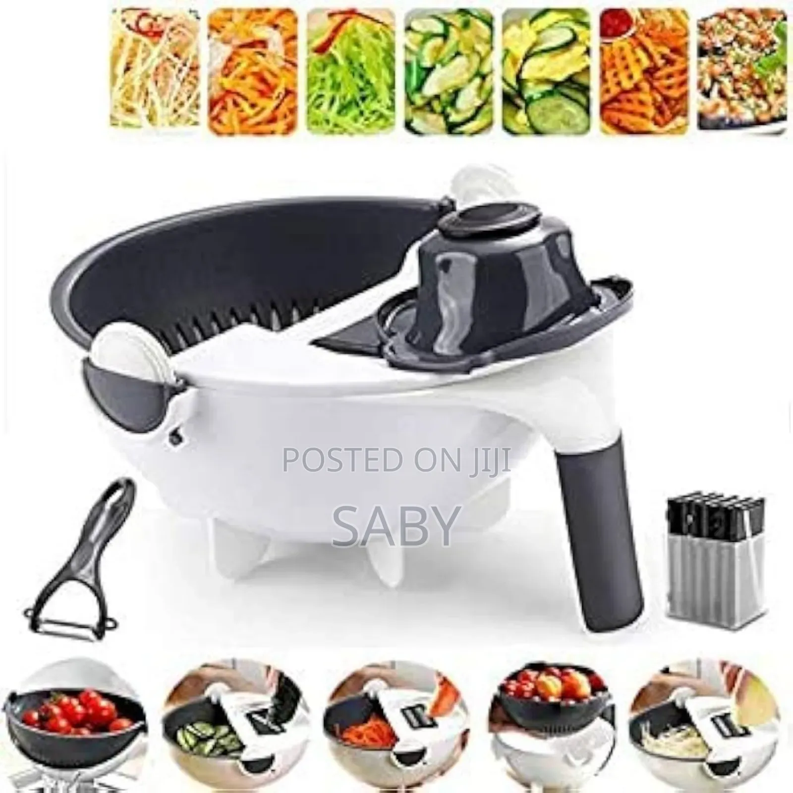 Multifunctional Wet Basket Vegetable Cutter 9in1