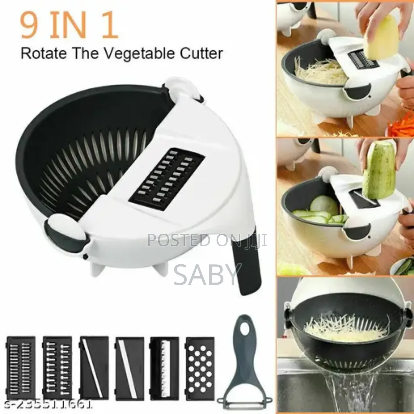 Multifunctional Wet Basket Vegetable Cutter 9in1