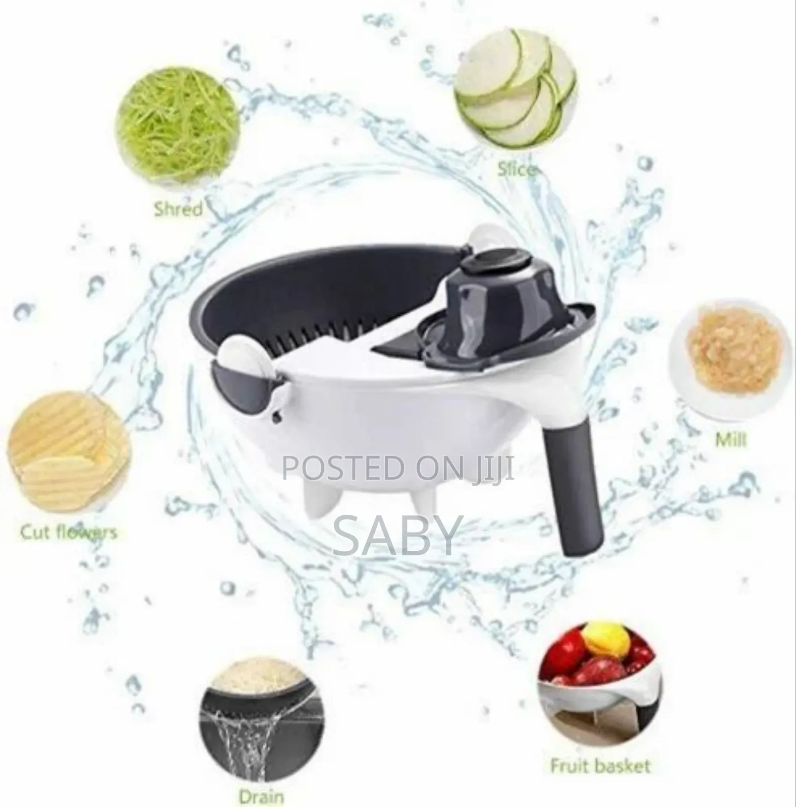 Multifunctional Wet Basket Vegetable Cutter 9in1