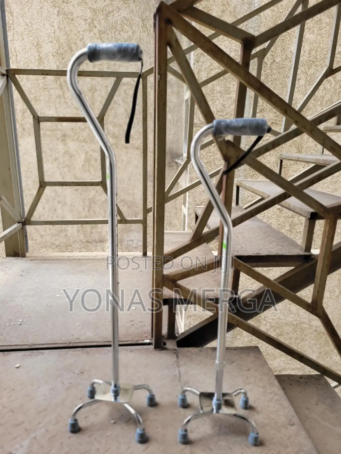 Cane/Medical Bariatric H/D Offset Cane Alum Adjusts, 2.95 Lb