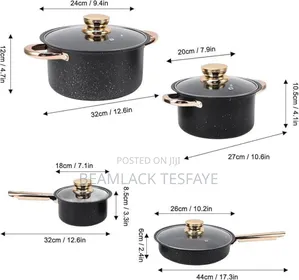 2 ድስቶች + 1 ወጥ ማቅረቢያ + 1 መጥበሻ