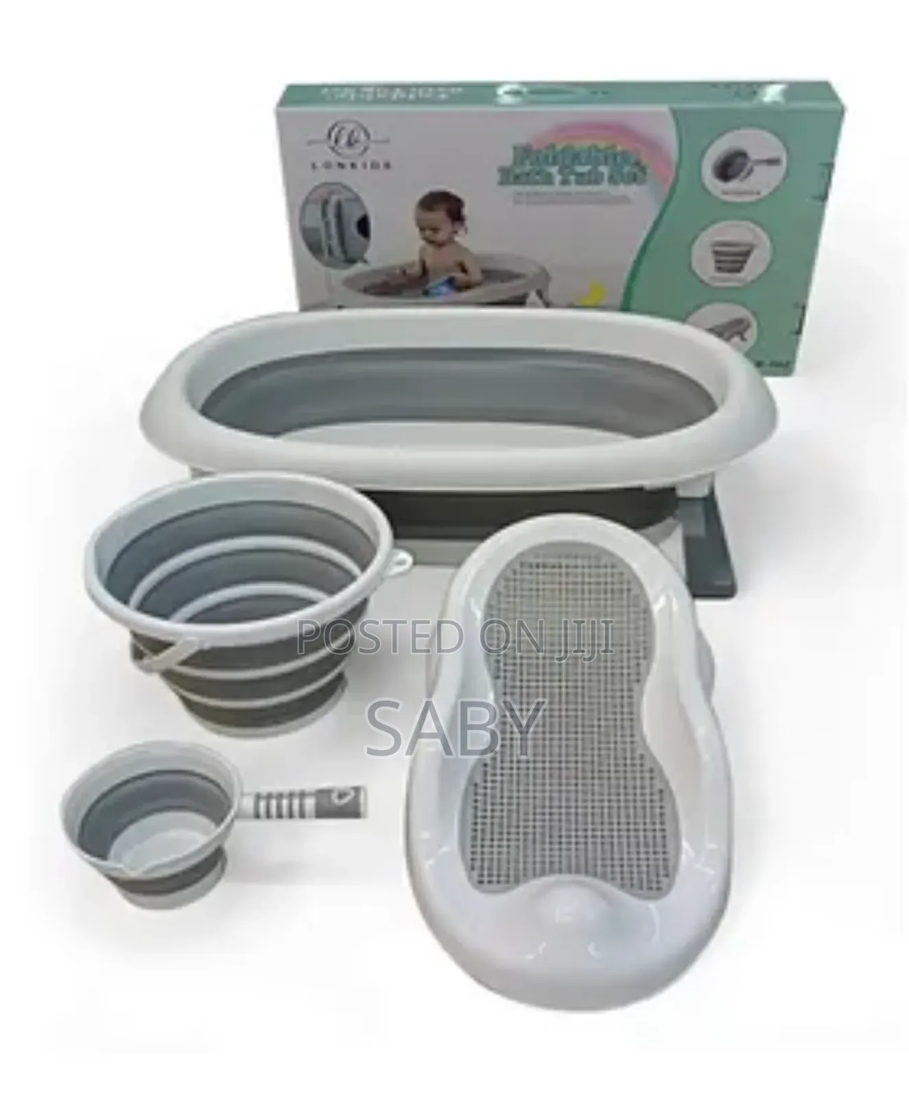 Foldable Baby Bath Tub With Accessories 4-in-1