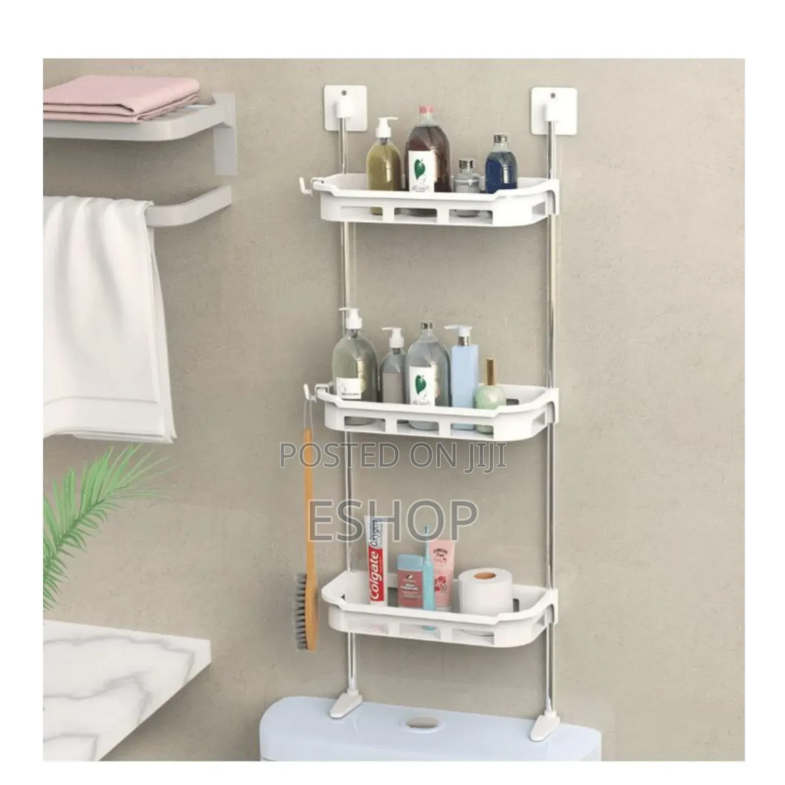 **Stylish Functional Toilet Organizer – Hooks Included!**