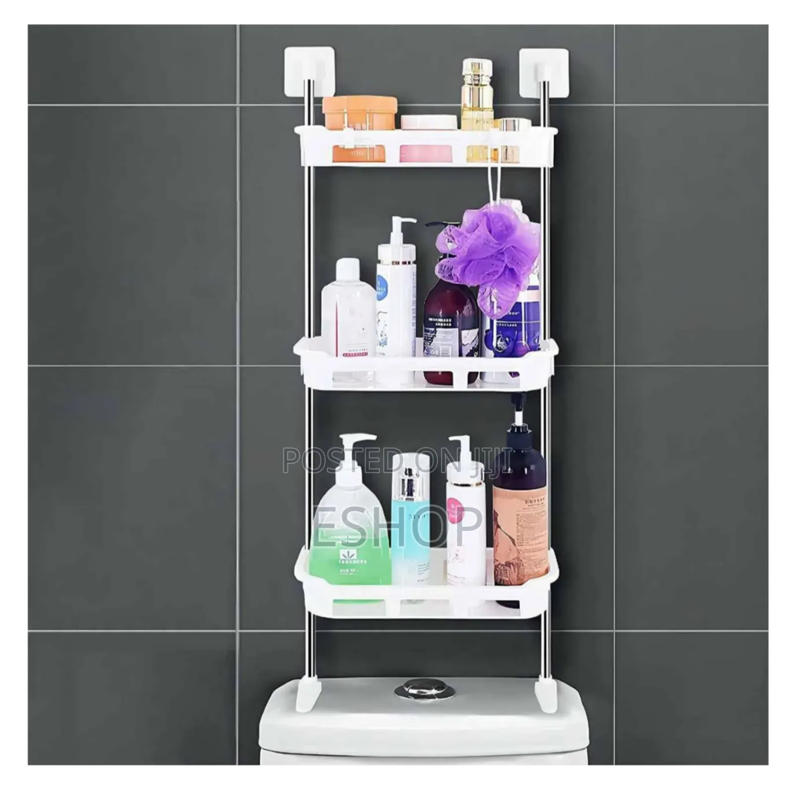 Heavy-Duty Over Toilet Storage–Holds Multiple Items Securely