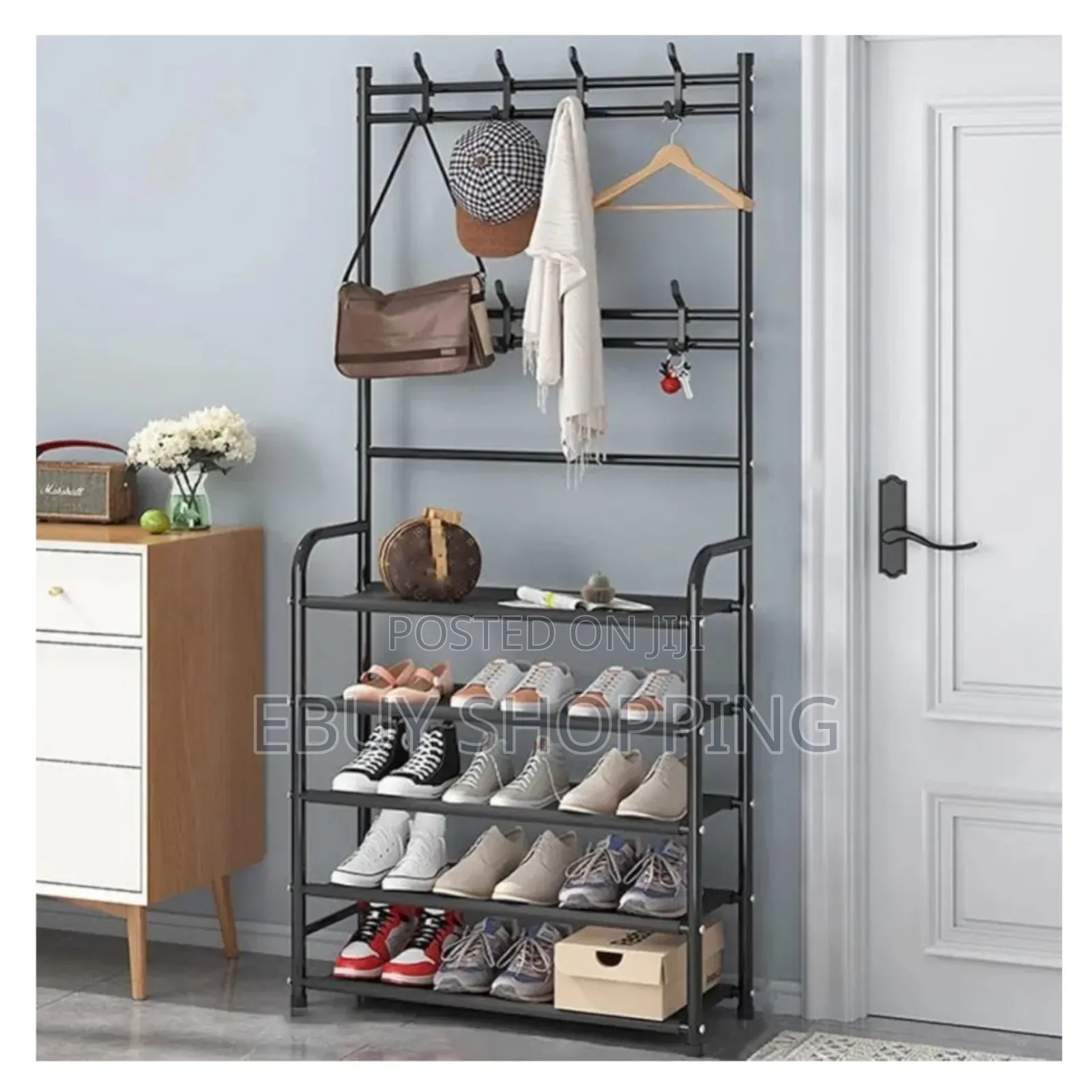 Double Hook Design Garment Shoe Rack