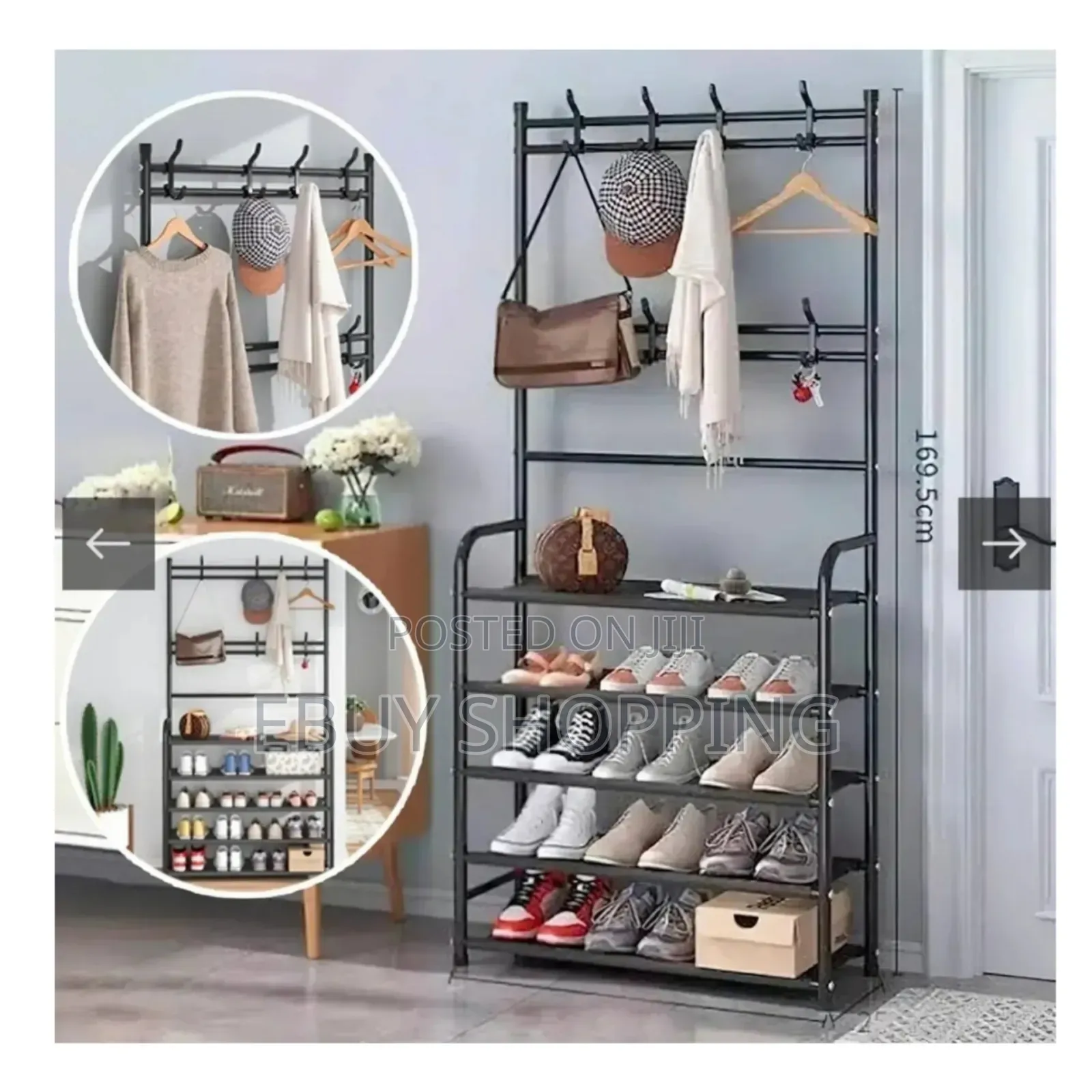 Double Hook Design Garment Shoe Rack