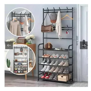 Double Hook Design Garment Shoe Rack
