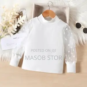 Girls Casual Mesh Sleeve Top and Short Skirt With Belt