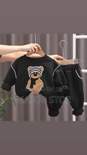 Photo - Bear Printed Autumn Sweatshirt and Pant Set/ የልጆች ልብስ