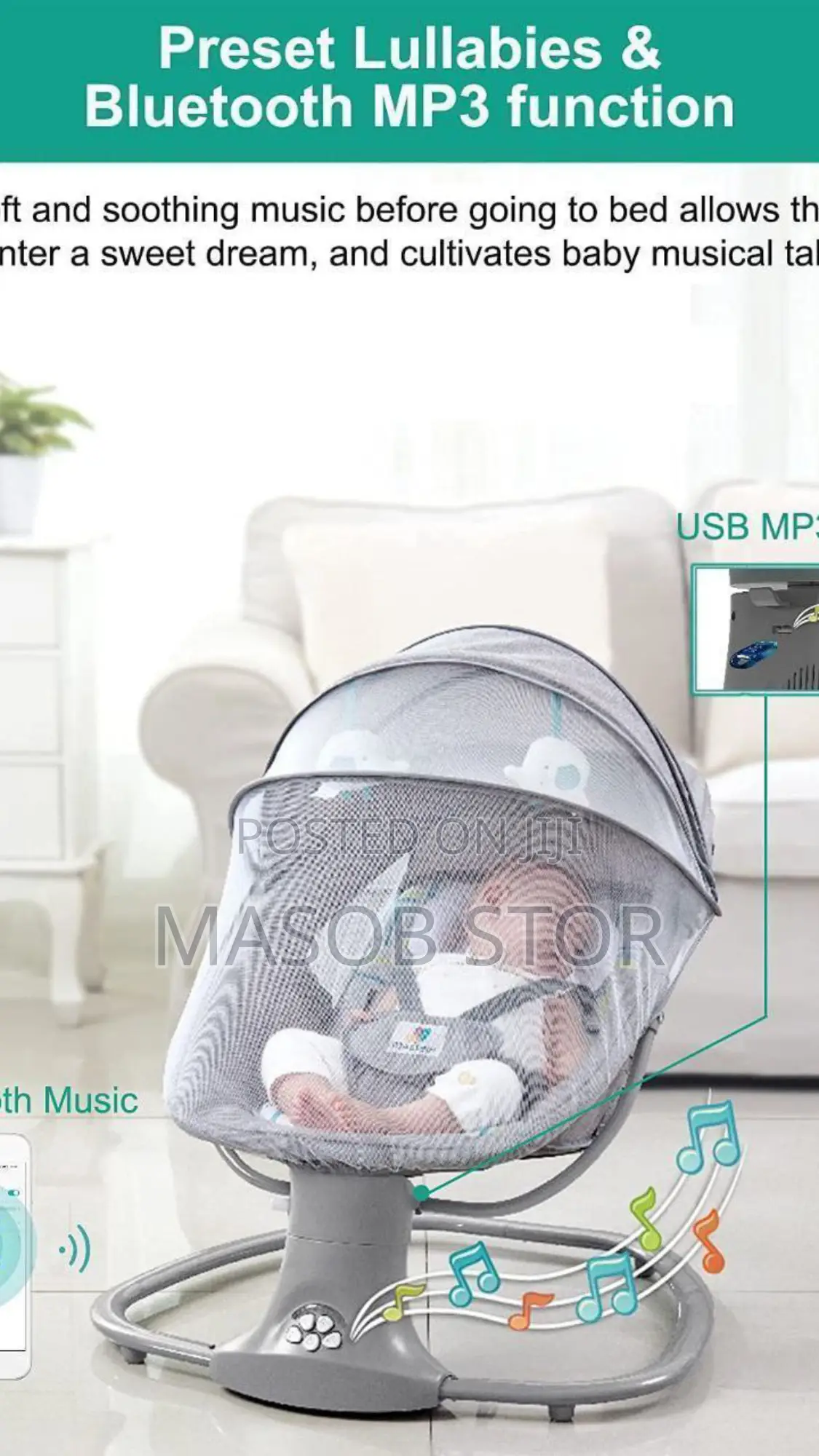 Multi-Functional Bassinet/ እየተንቀሳቀሰ ልጆችን እሹሩሩ እያለ የሚያስተኛ