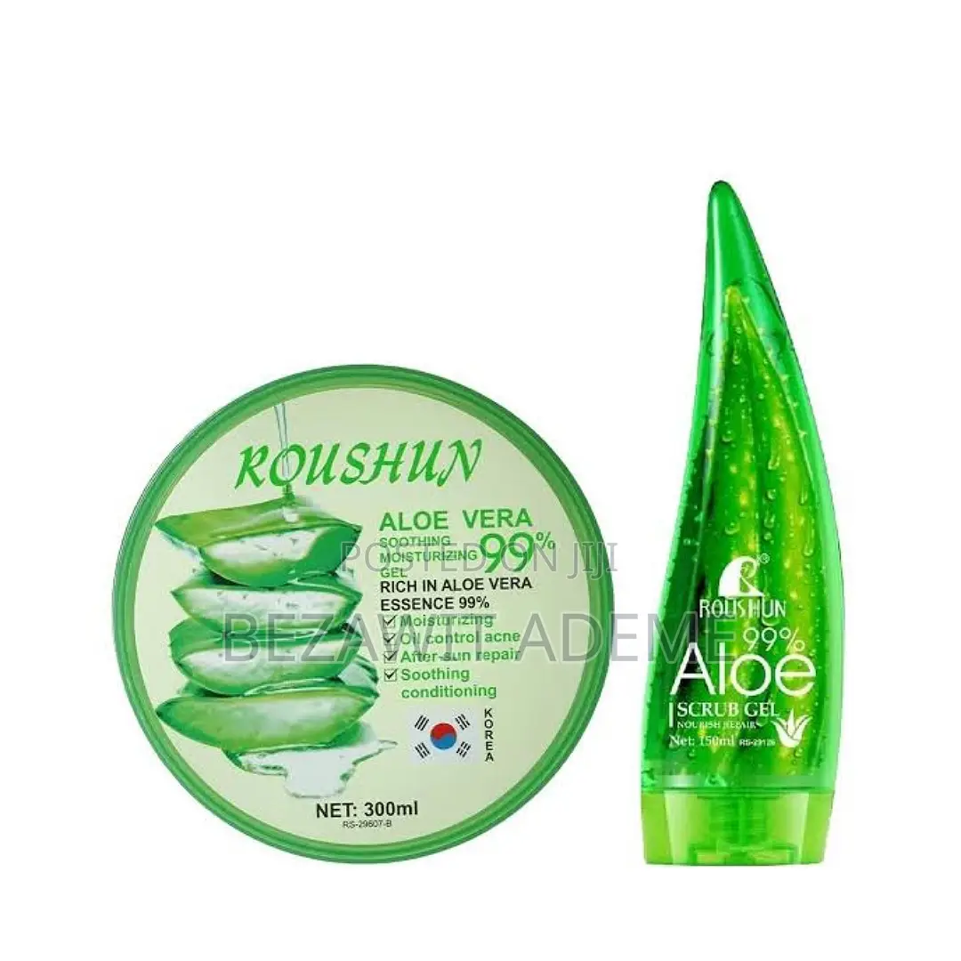 Aloe Scrub Gel and Aloe Vera Soothing and Moisturizing Gel