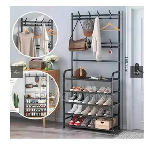 Modern Black Steel Pipe Garment Rack