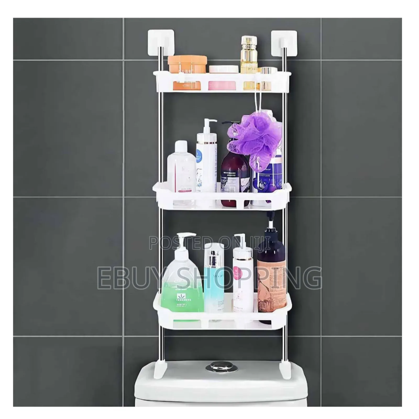 Compact Over Toilet Organizer – Hooks Included