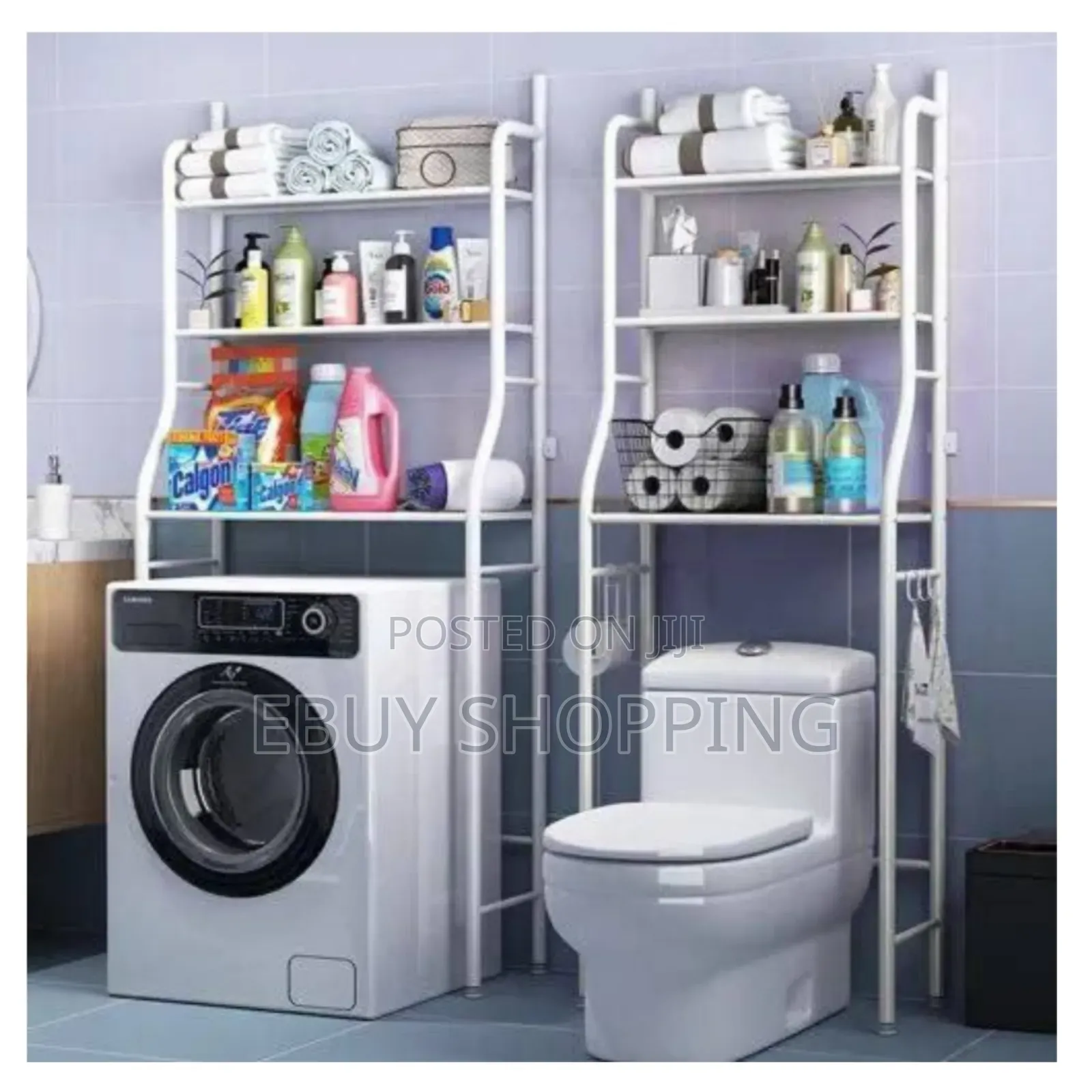 High-Capacity Over-Toilet Organizer With Lamella Shelves –