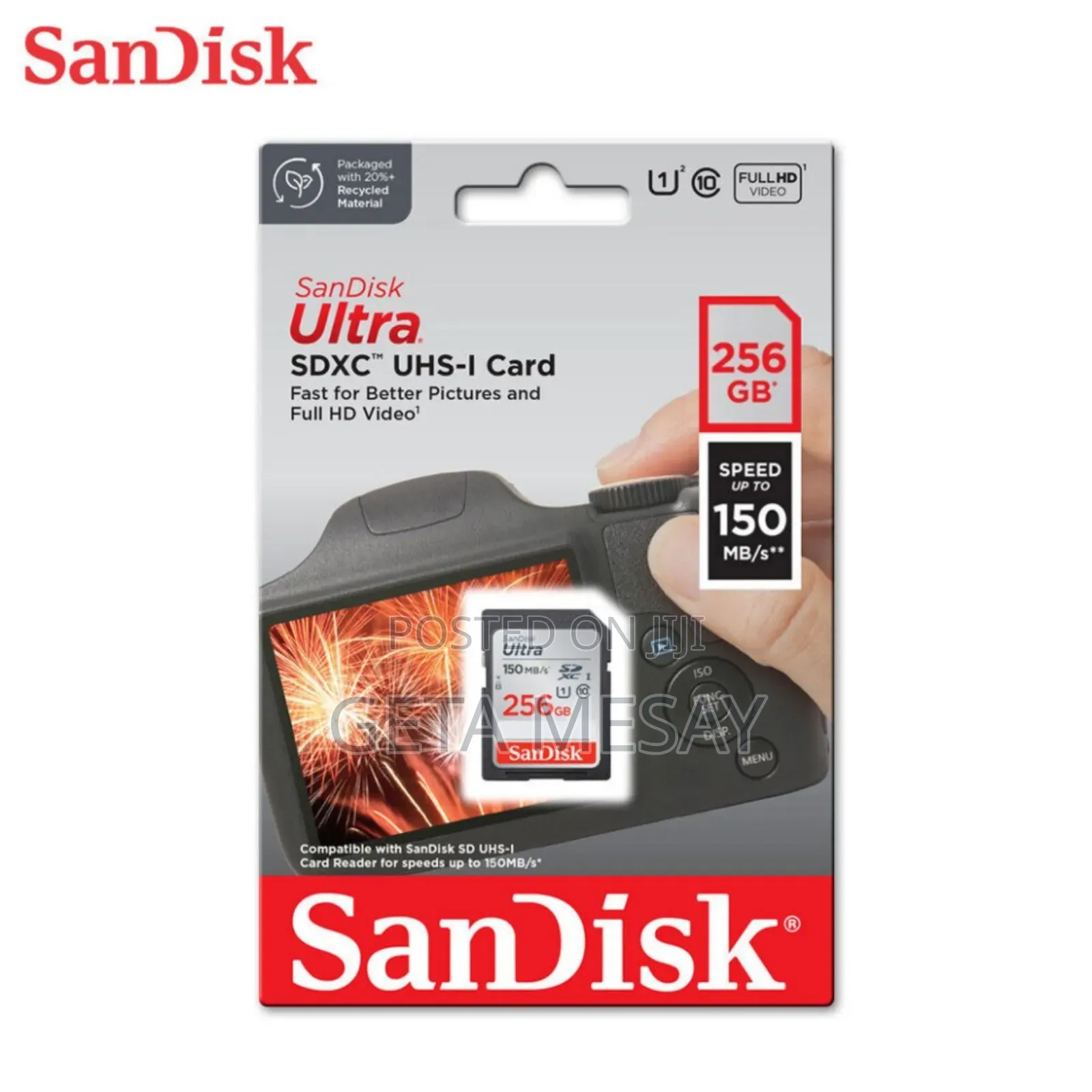 Sandisk Ultra 256gb SDXC Uhs-I Memory Card - 140mb/S, Class 10, U1