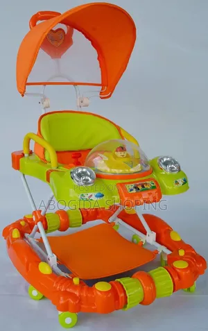Baby Walker With Canopy Play Panel Adjustable Fun