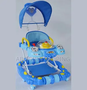 Baby Walker With Canopy Play Panel Adjustable Fun