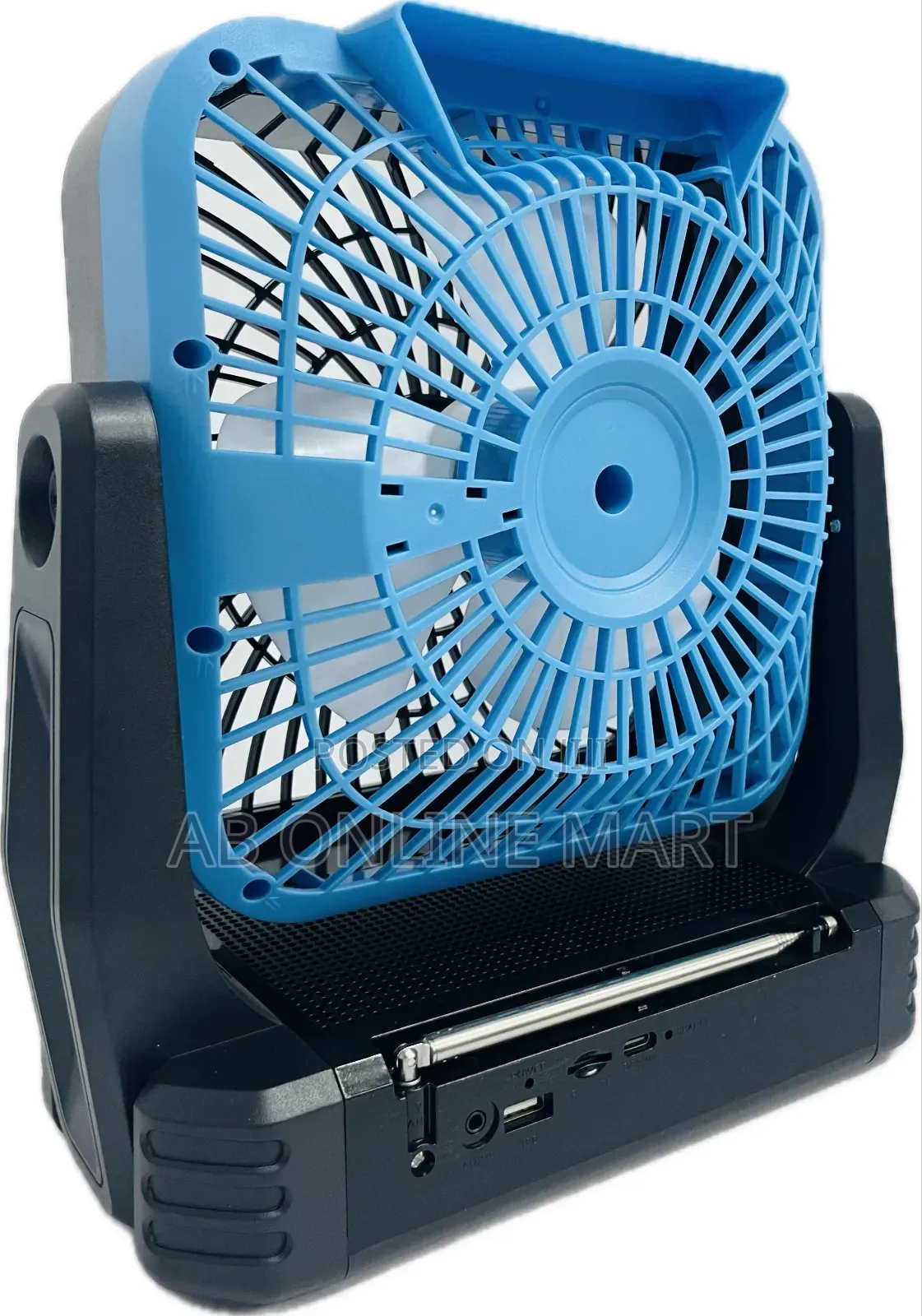 Solar-Charged Wireless Speaker With an 8-Inch Fan