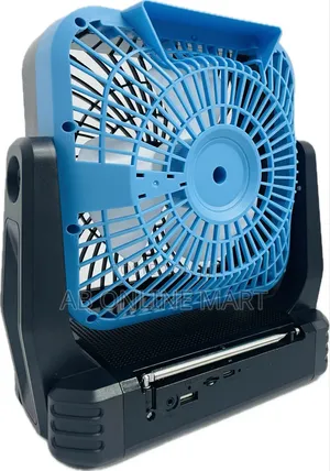 Solar-Charged Wireless Speaker With an 8-Inch Fan