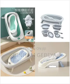 New Foldable Baby Bath Set Tub የልጆች የገላ ተጣጣፊ ማጠብያ ሙሉ ሴት