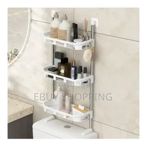 Photo - Space-Efficient Bathroom Shelf – No Installation Needed