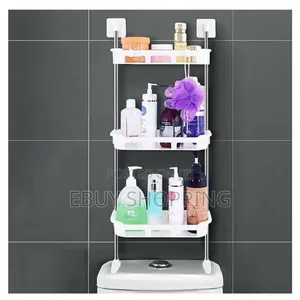 Space-Efficient Bathroom Shelf – No Installation Needed