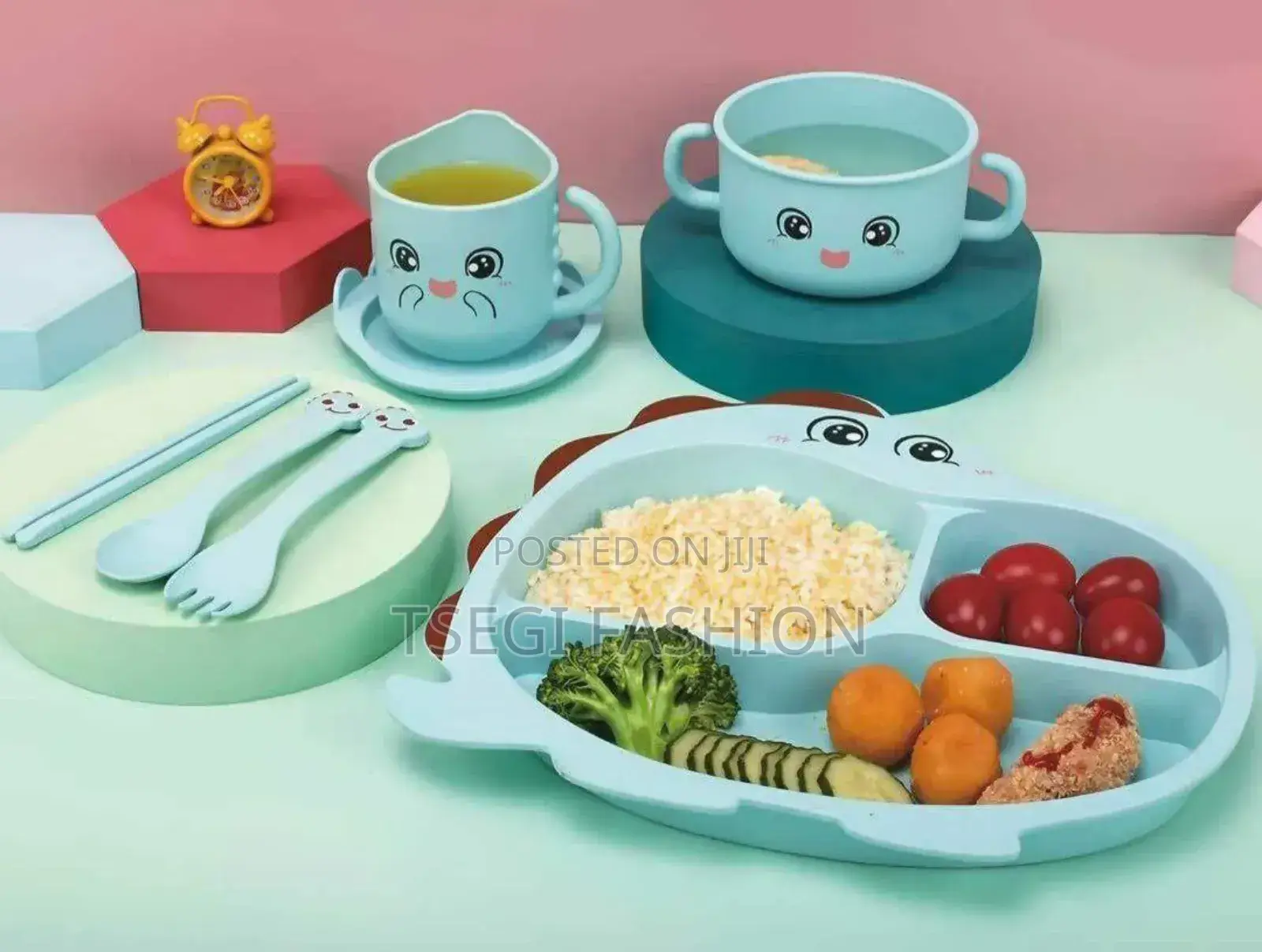 6 in 1 Baby Feeding Set/ልጆች መመገብያ