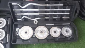 Adjustable Dumbbell Barbell Set Complete Home Gym Kit