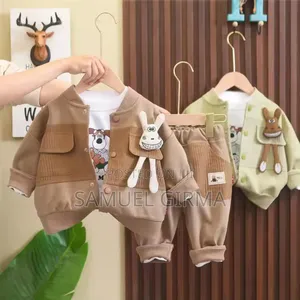 Unisex Cartoon Doll Fleece 2 Piece Set Outfit