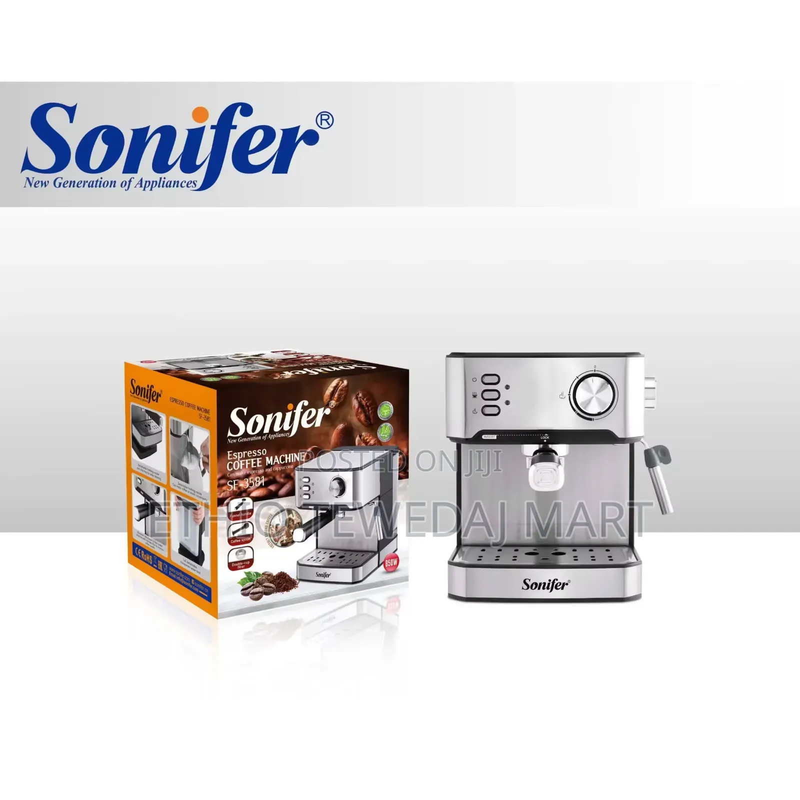 Sonifer Espresso Coffee Maker 20 Bar 1.6l Water Tank