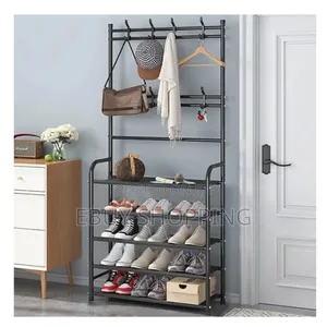 Space-Saver 5-Tier L-Shaped Clothes Rack