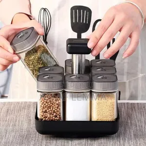 Photo - 8pcs Rotating Spice Rack የጥራጥሬ ማስቀመጫ