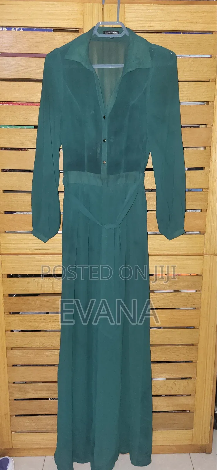 Beautiful Jumpsuit Light Loose Leg Dark Green Dress