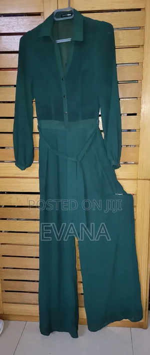 Beautiful Jumpsuit Light Loose Leg Dark Green Dress