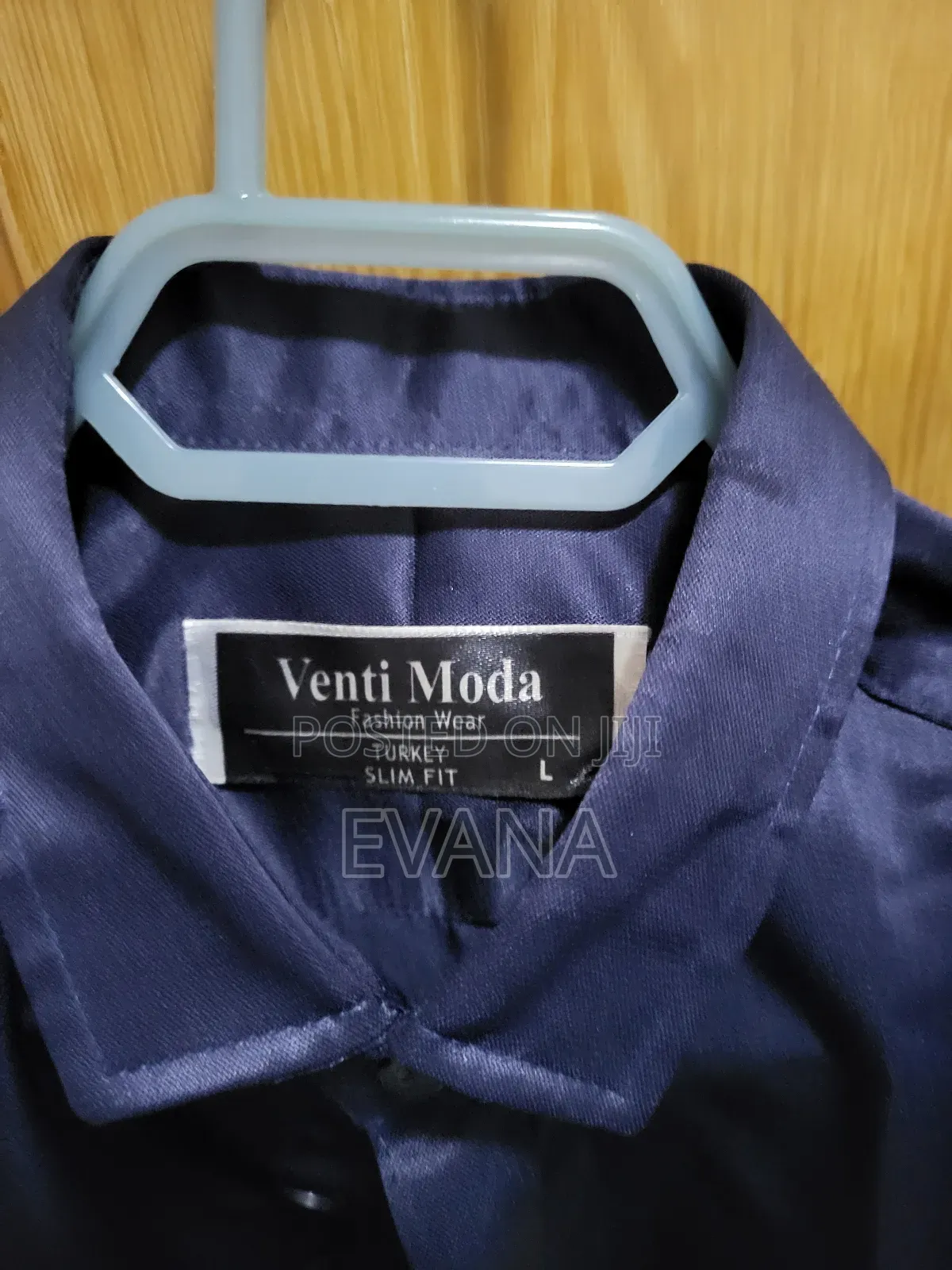 Office and Casual Formal Shirt Silk Navy Blue Size L