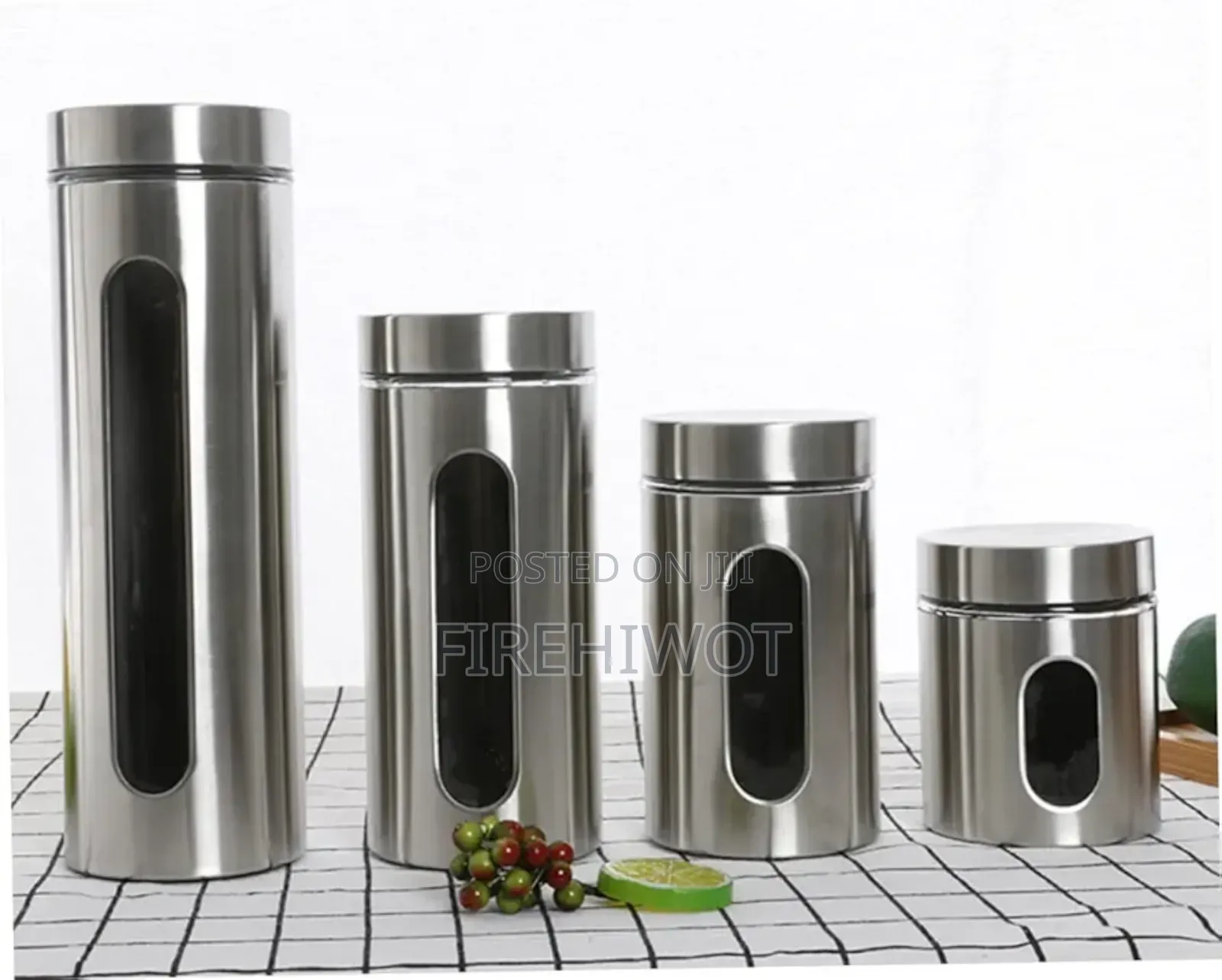 Set of 4 Stainless Steel Food Storage Containers