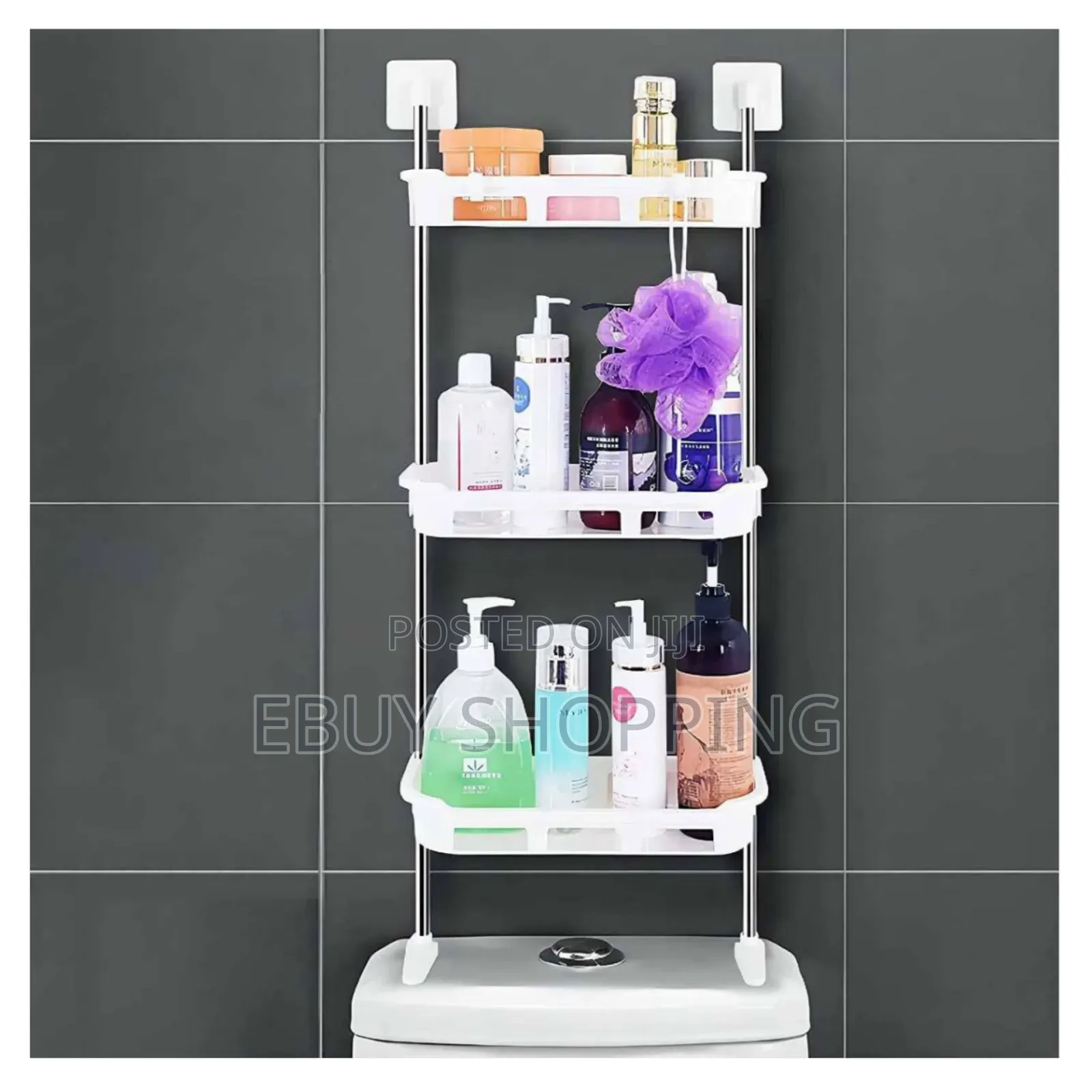 **Multi-Tier Bathroom Rack – Store Towels, Soaps More!**