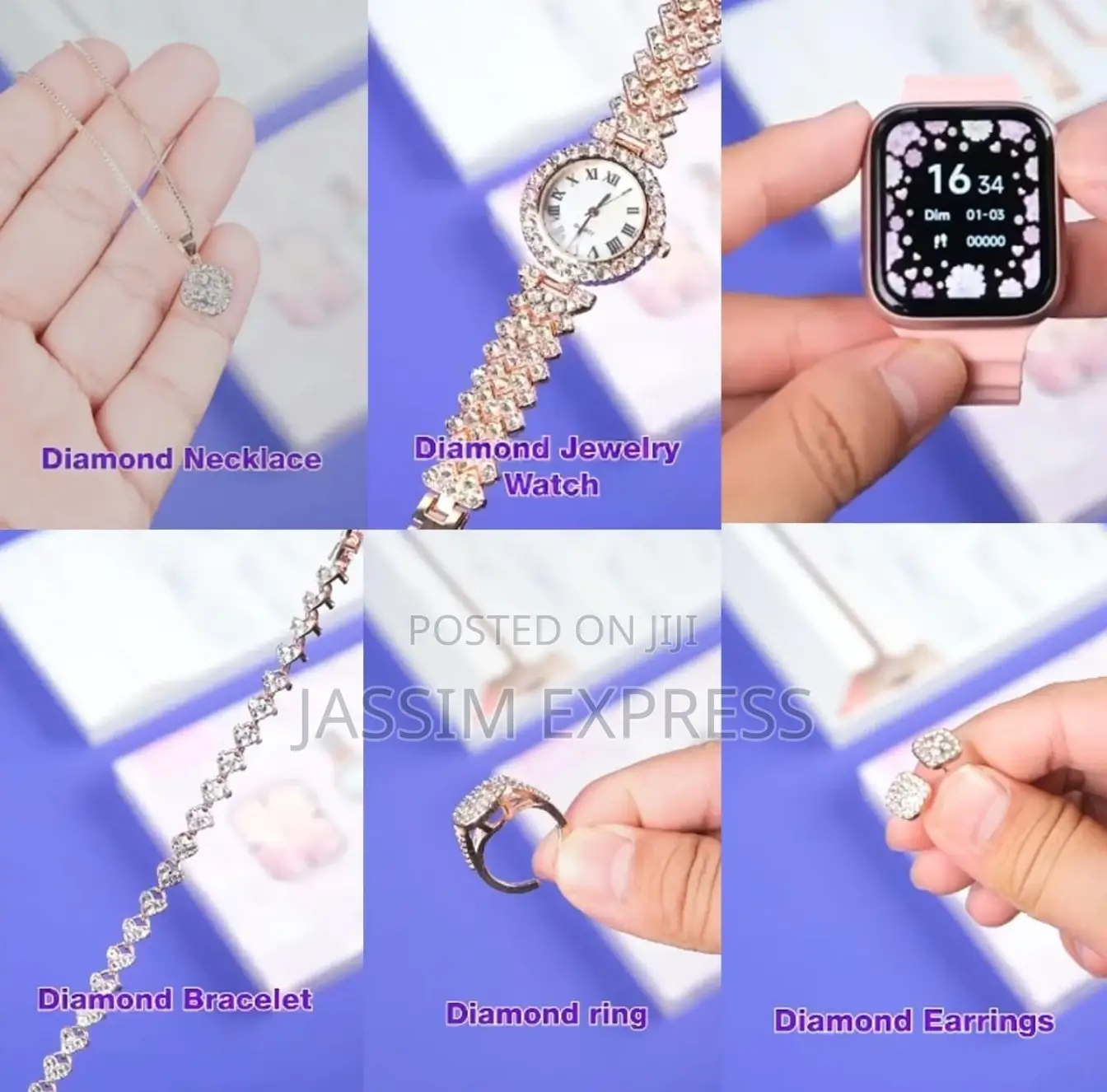 Smart Watch + Digital Watch + 3 Straps + 5 Diamond Jewellery