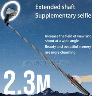 Selfi Stick + Ringlight With 2.3 Meter Stand