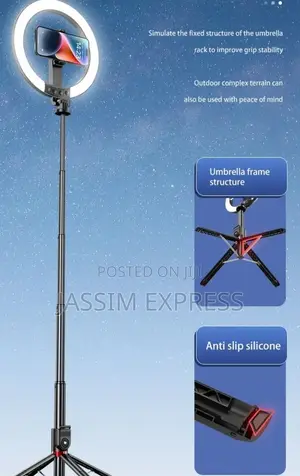 Selfi Stick + Ringlight With 2.3 Meter Stand