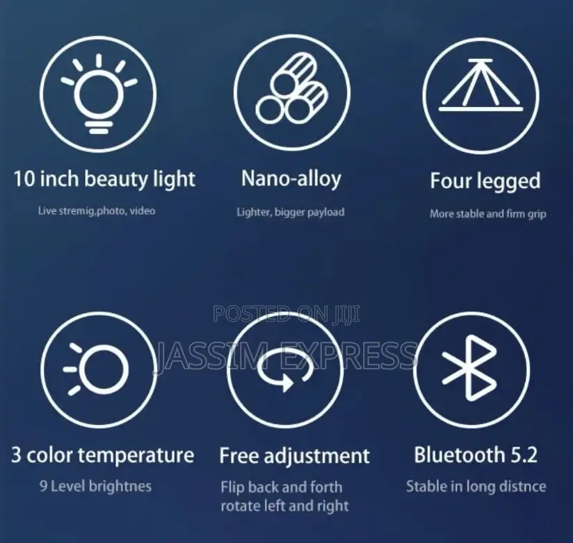 Selfi Stick + Ringlight With 2.3 Meter Stand