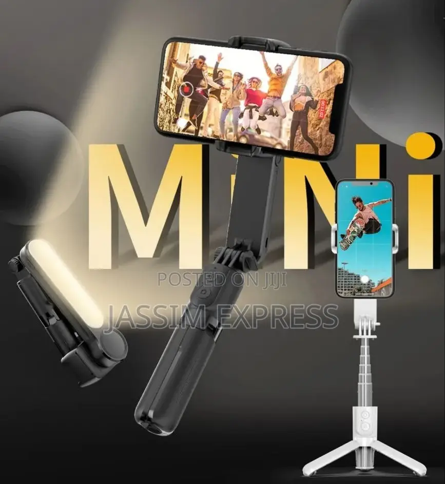 360° የሚሽከረከር Gimbal Stabilizer With Fill Light and Tripod