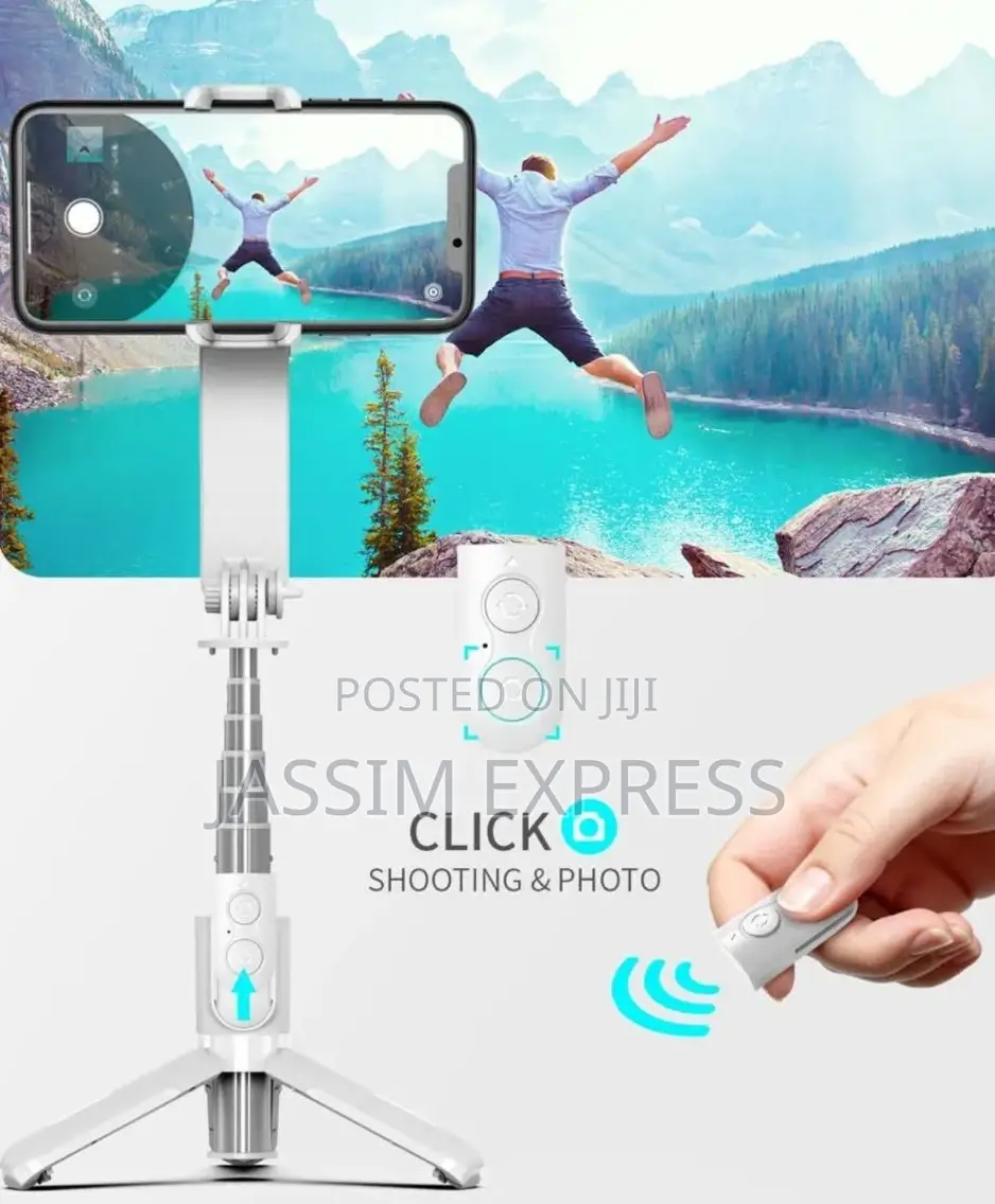 360° የሚሽከረከር Gimbal Stabilizer With Fill Light and Tripod