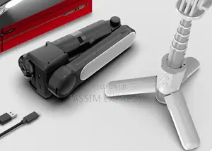 360° የሚሽከረከር Gimbal Stabilizer With Fill Light and Tripod