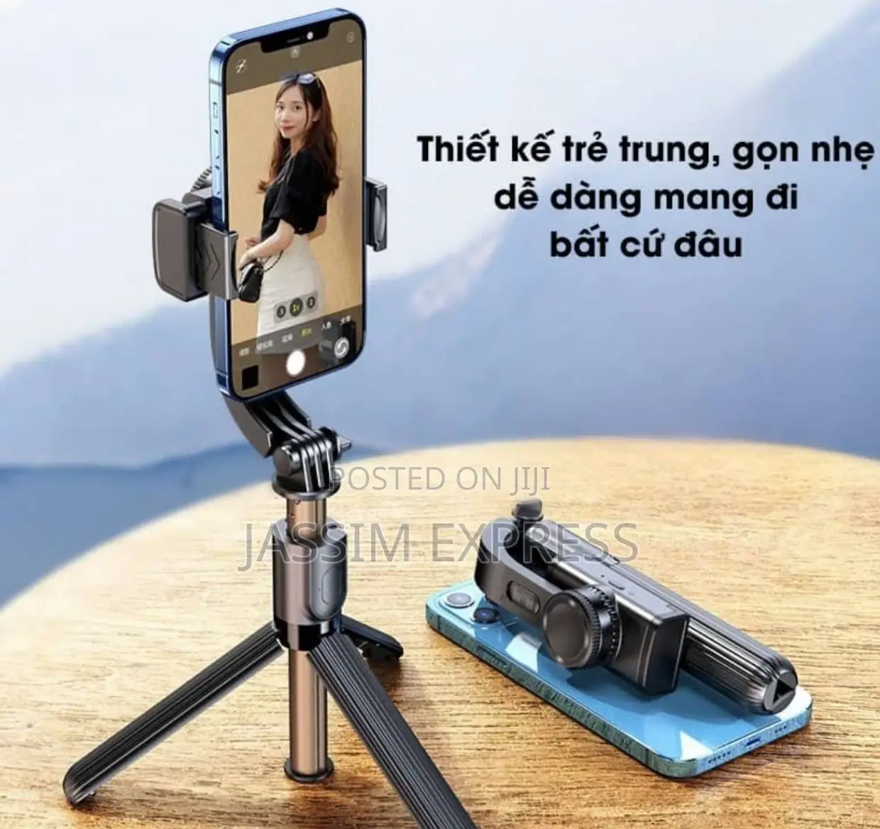 360° የሚሽከረከር Gimbal Stabilizer With Fill Light and Tripod