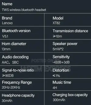 Lenovo Low Latncy Noise Reduction Earbuds
