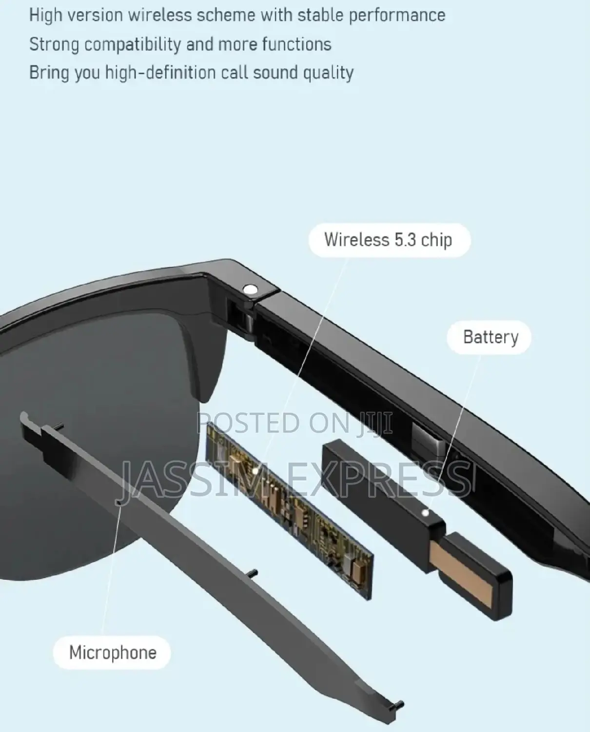 TWS Smart Sunglass (ሙዚቃ ለማዳመጥ, ስልክ ለማውራት የሚያገለግል ስማርት መነፀር )