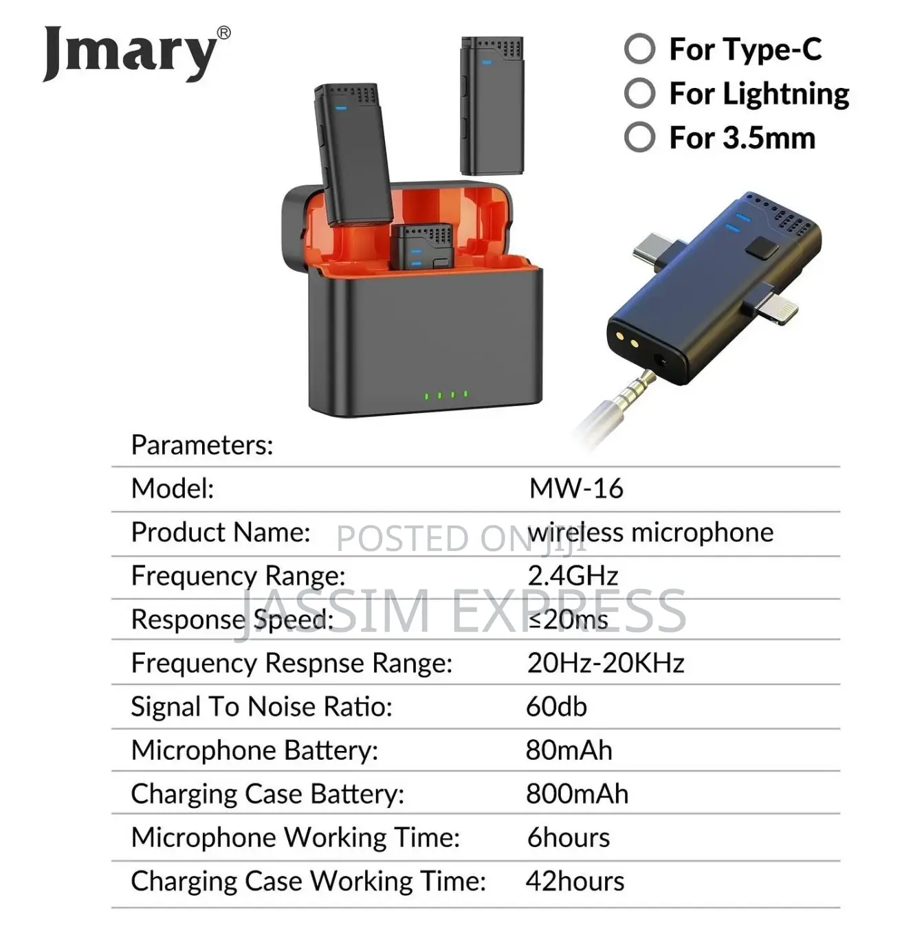 Jmary 2.4g Wireless Microphone for Mobile Camera Original
