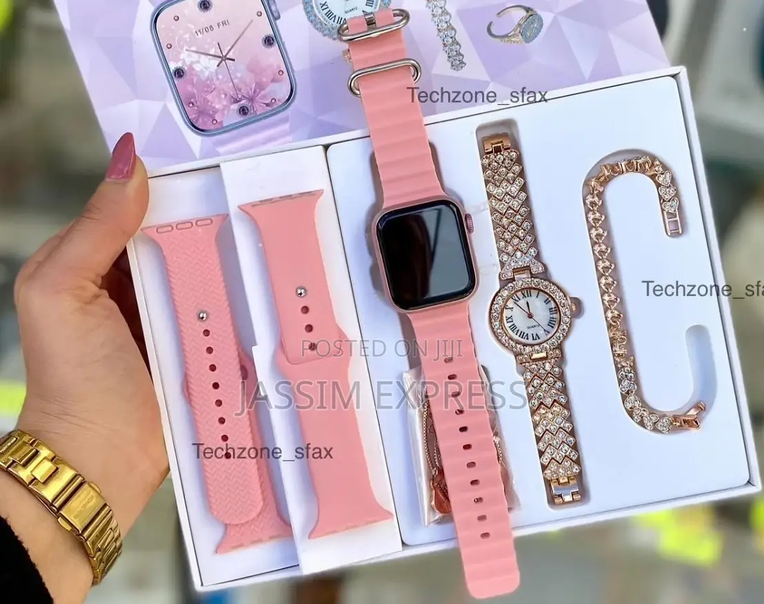 Smart Watch + 5-in-1 Diamond Jewellery Combo!