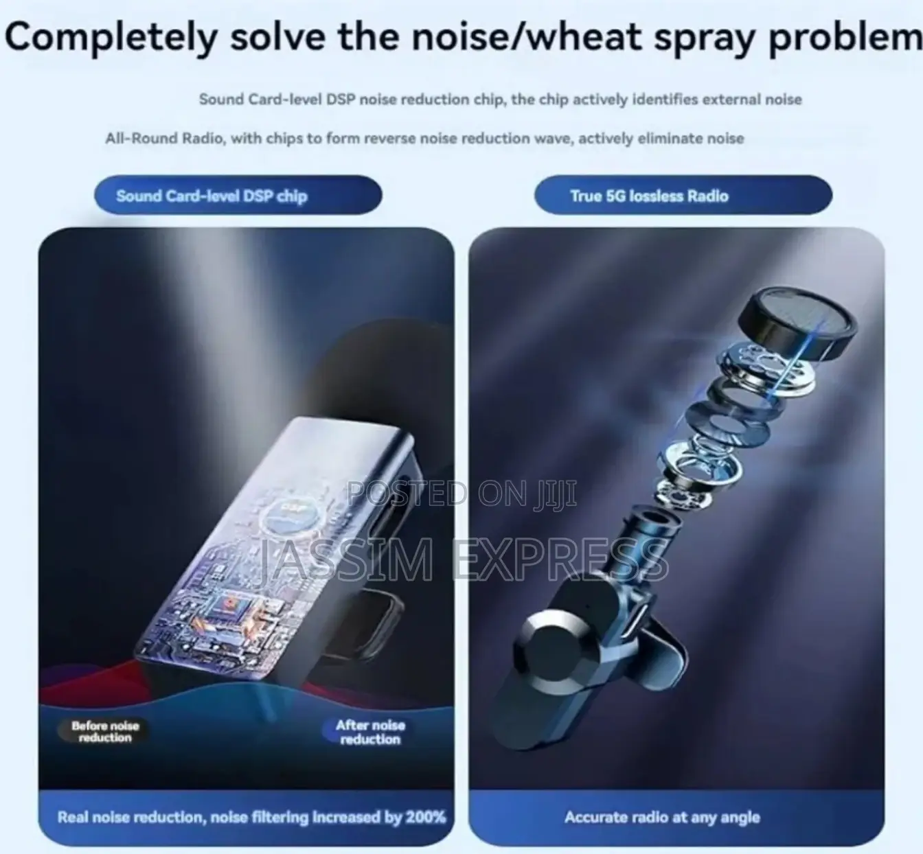 Dual Wireless Microphone With Intelligent Noise Reduction